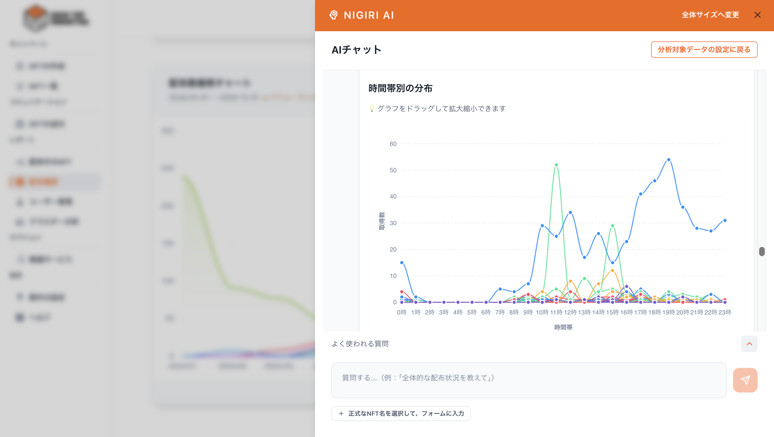 Token Graph Marketer admin and analytics screen example