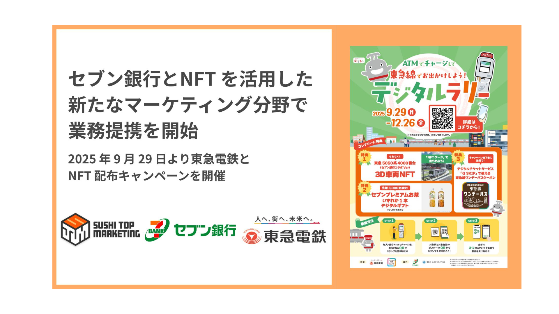 セブン銀行とNFT を活用した新たなマーケティング分野で業務提携を開始