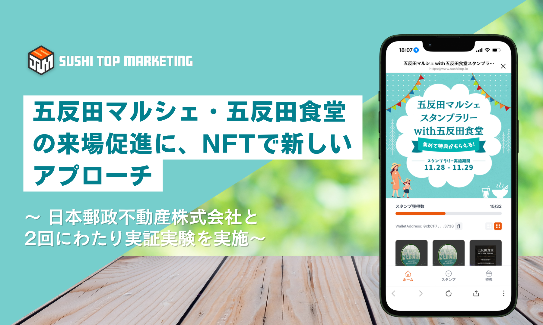 五反田マルシェ・五反田食堂の来場促進に、NFTで新しいアプローチ