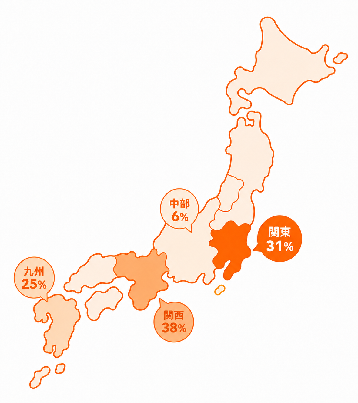 メンバーの勤務地マップ